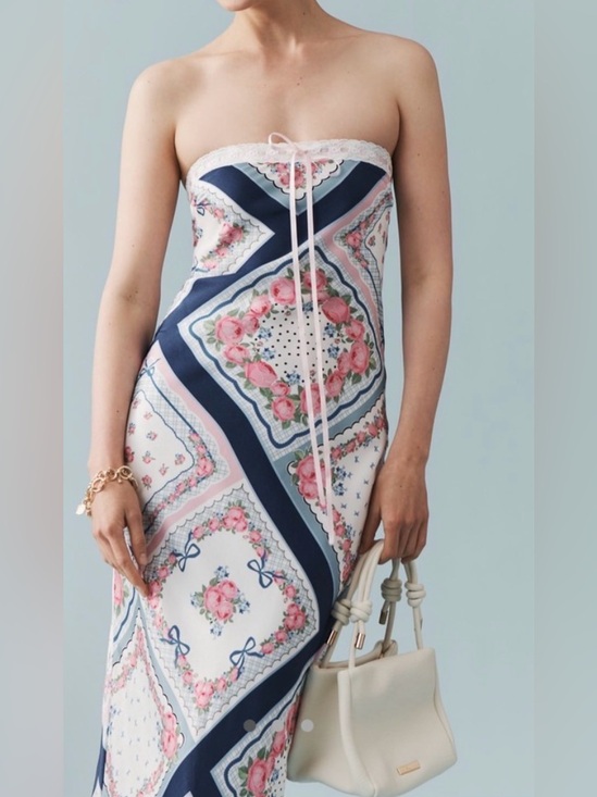 For Love And Lemons Dresses & Skirts - FOR LOVE & LEMONS Daisy Mae strapless slip floral midi dress